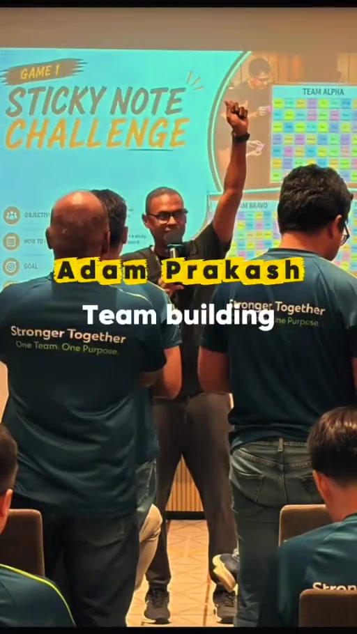 Adam facilitating a corporate team-building session